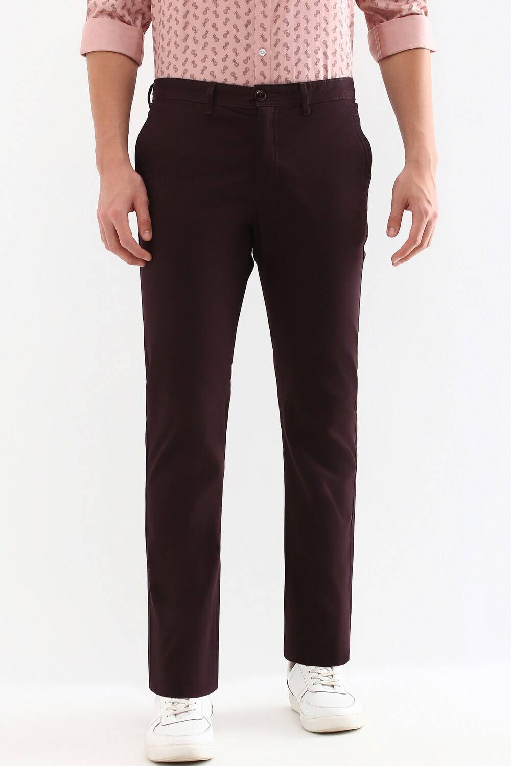 Allen Solly Regular Fit Men Maroon Trousers