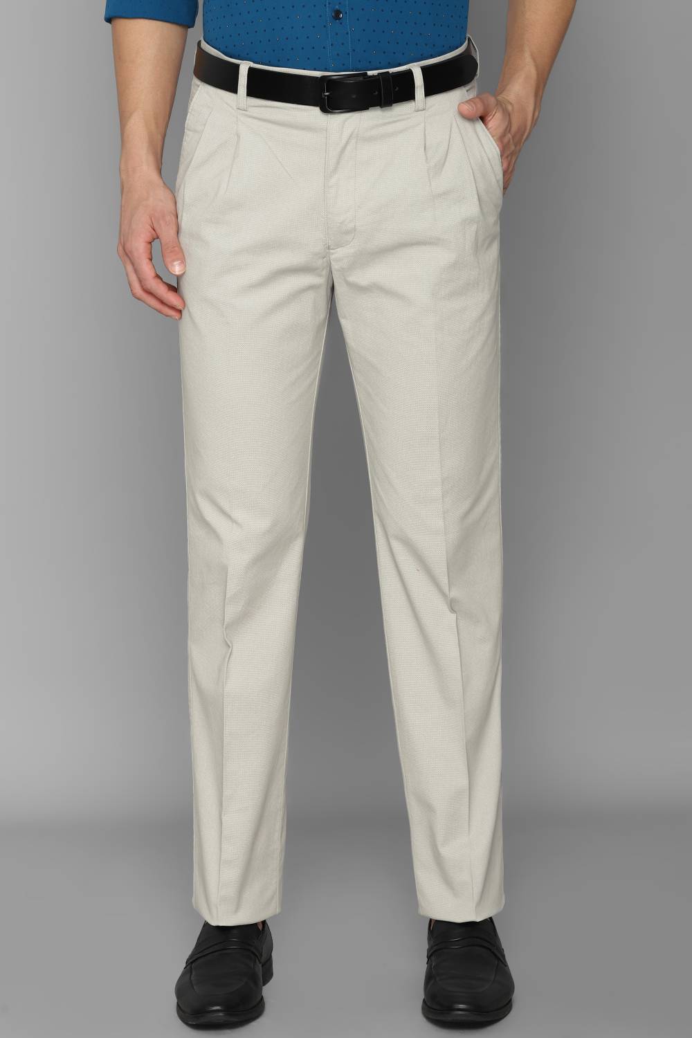 Allen Solly Regular Fit Men Grey Trousers