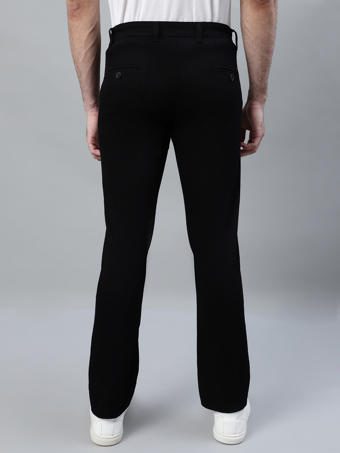 Image of CANTABIL Regular Fit Men Black Trousers