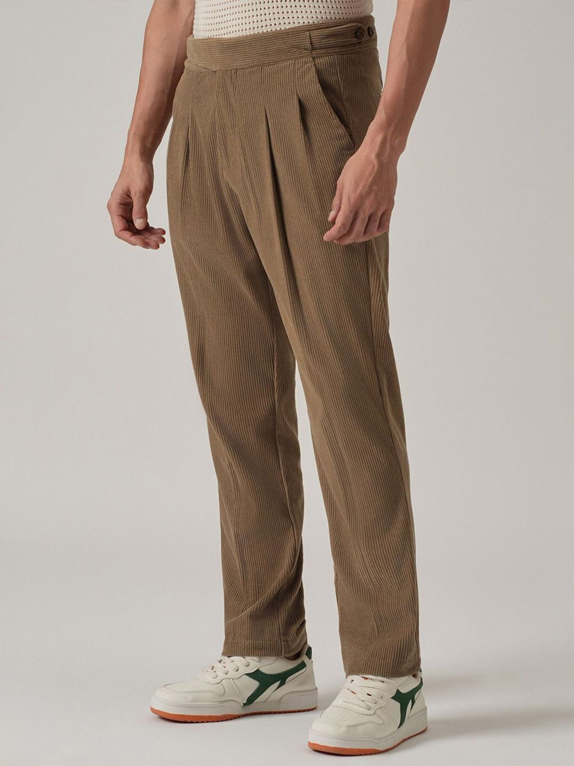 Image of Banana Club Relaxed Men Brown Trousers