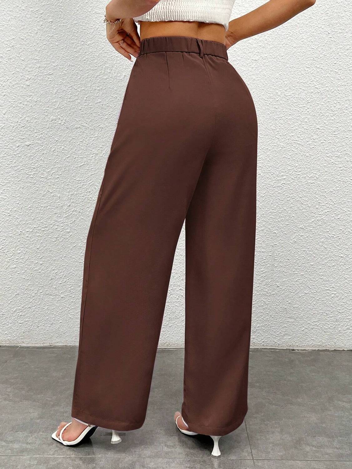 Colorbenz Brown Lycra Blend Trousers - Image 2