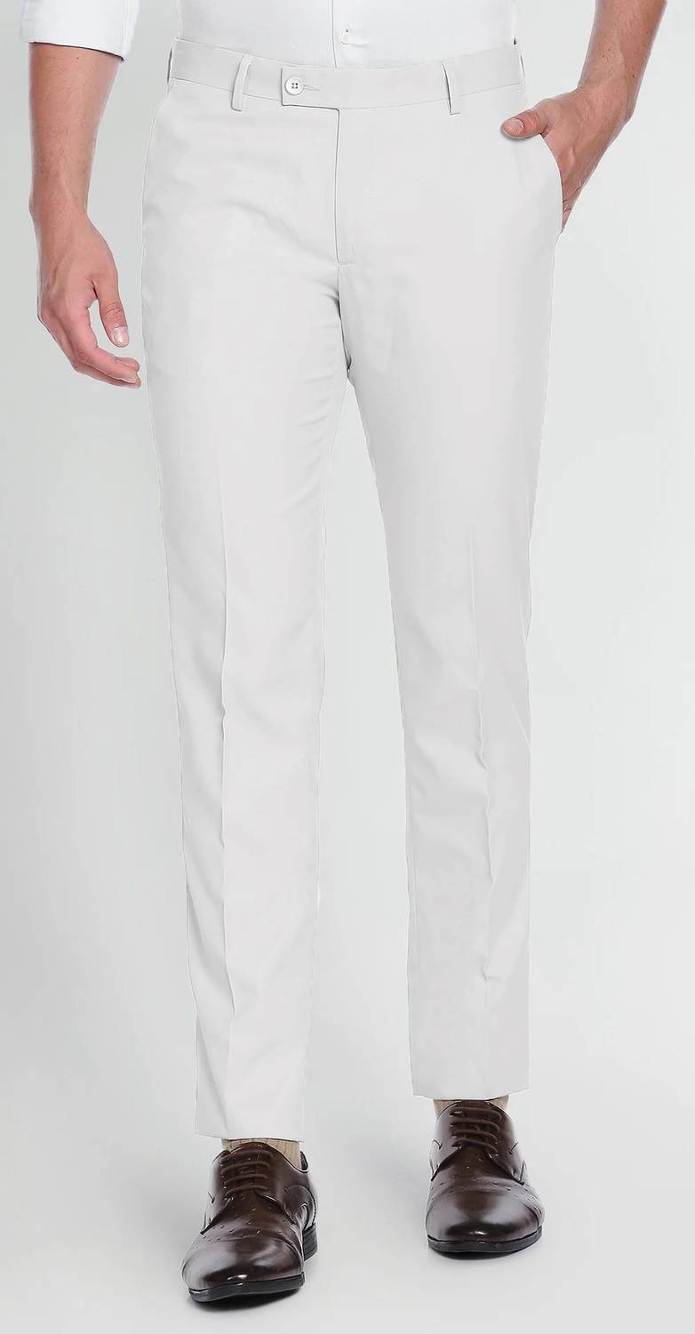 ARDLOR Slim Fit Men White Trousers