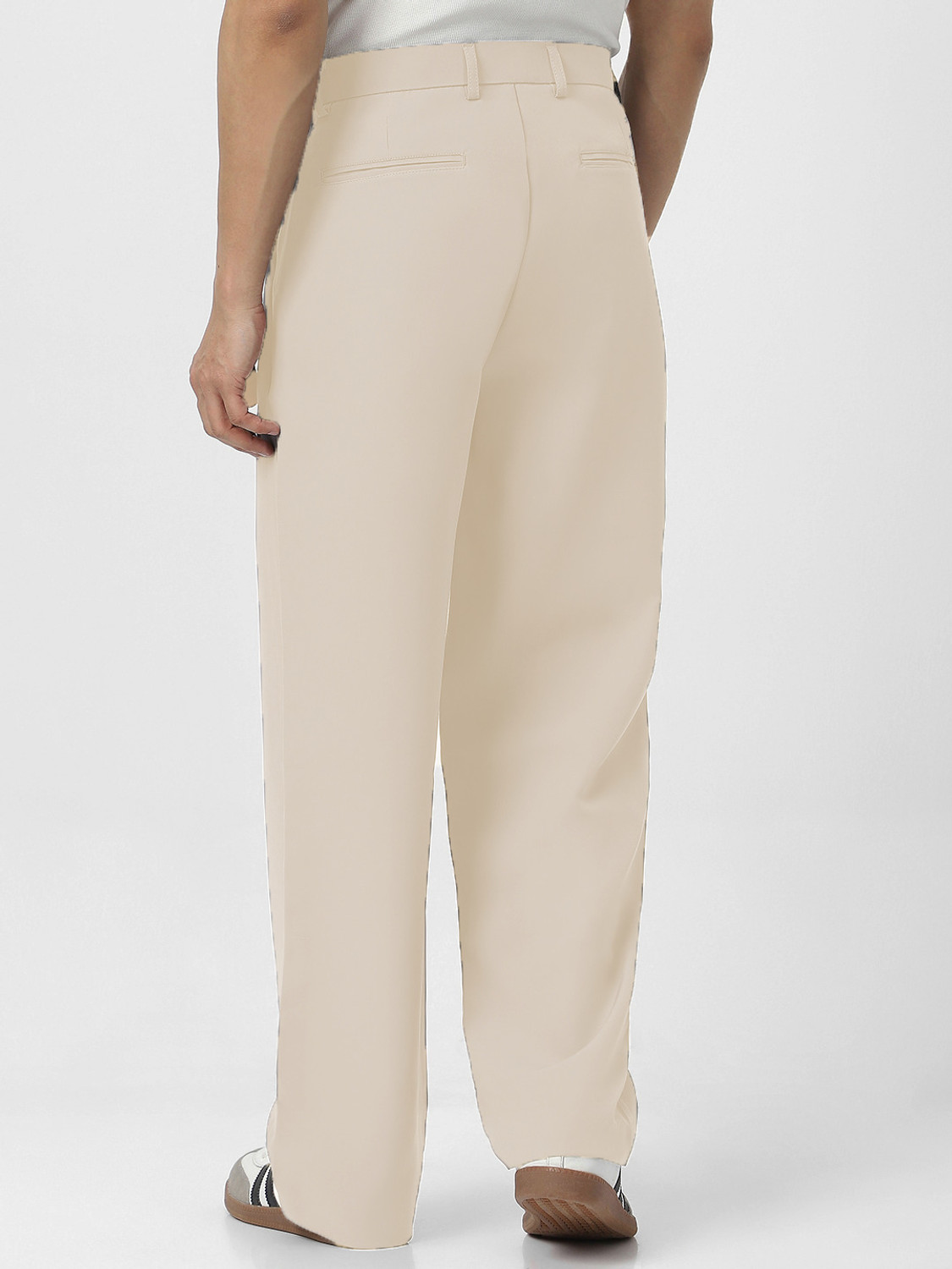 Image of Urbano Fashion Loose Fit Men Cream Trousers