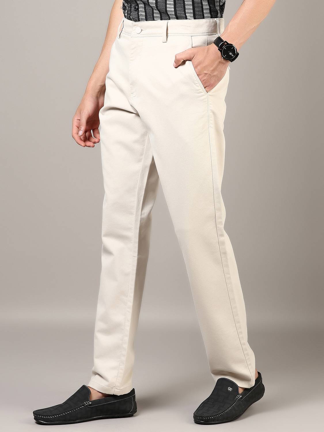 V-MART Regular Fit Men Beige Trousers - Image 2