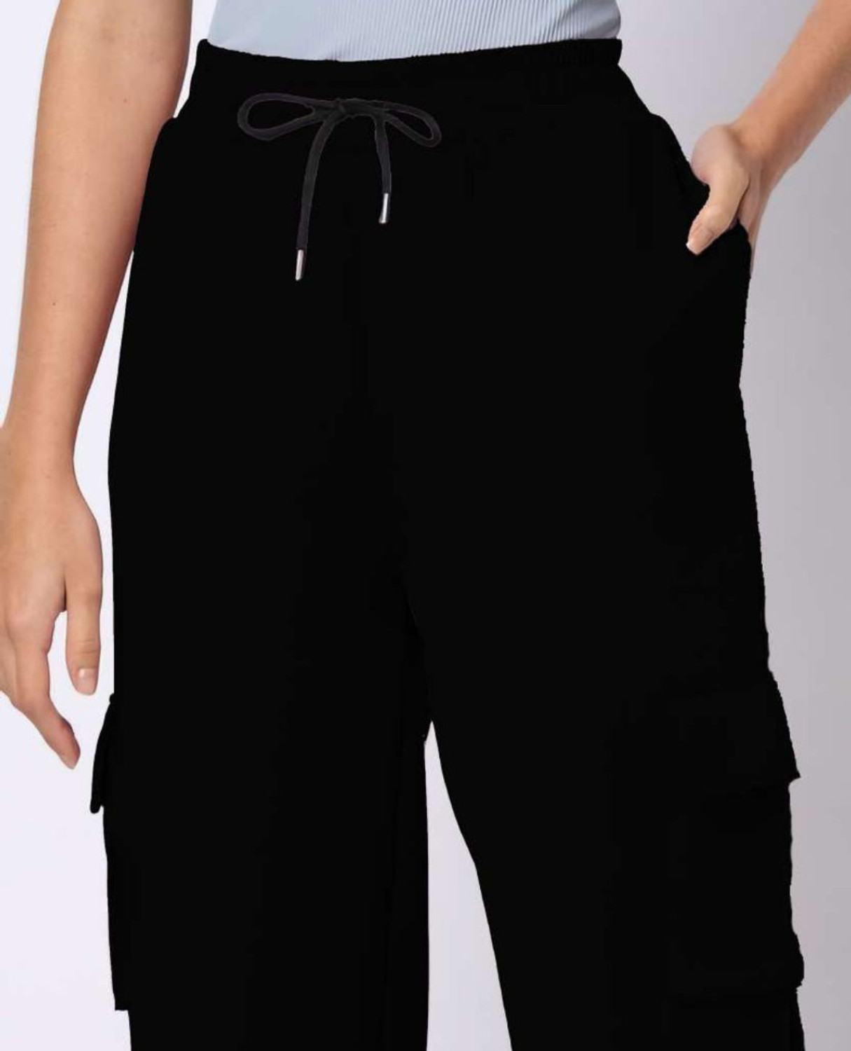 Image of Dresvia Loose Fit Women Black, Pink Trousers