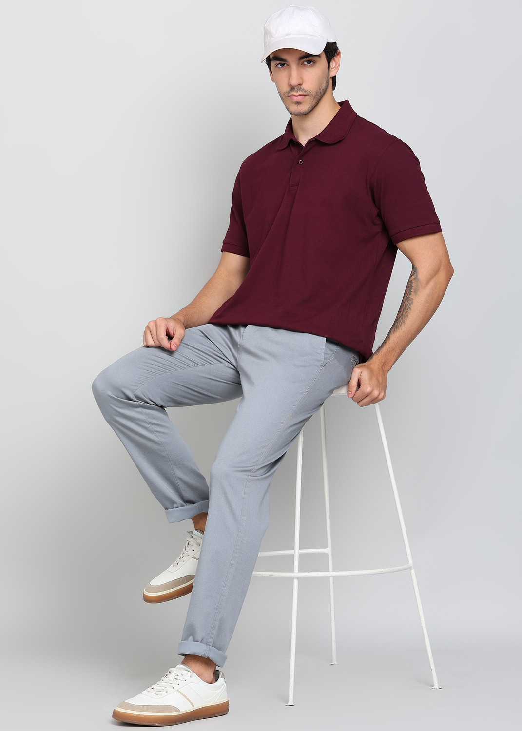 Image of KILLER Slim Fit Men Grey Trousers