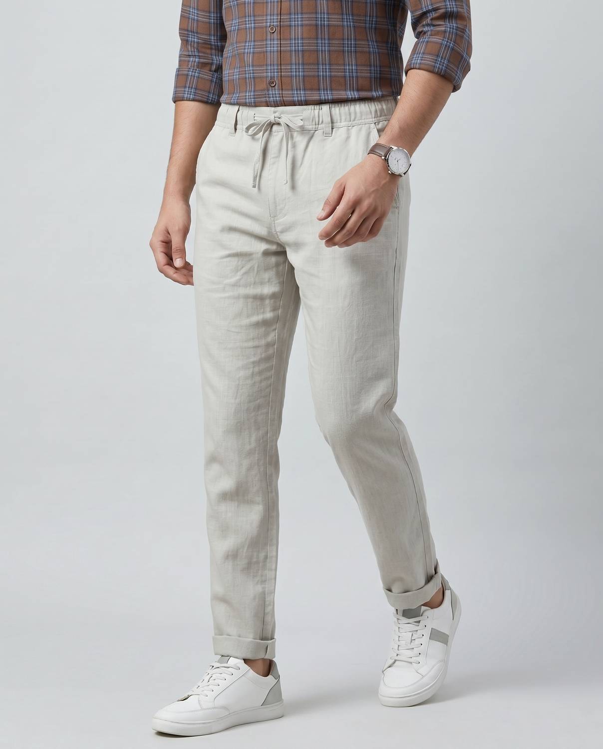 u.s.pitchers Slim Fit Grey Trousers - Image 3