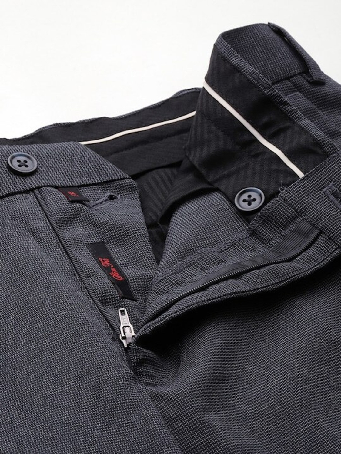 Image of Raymond Slim Fit Men Blue Trousers