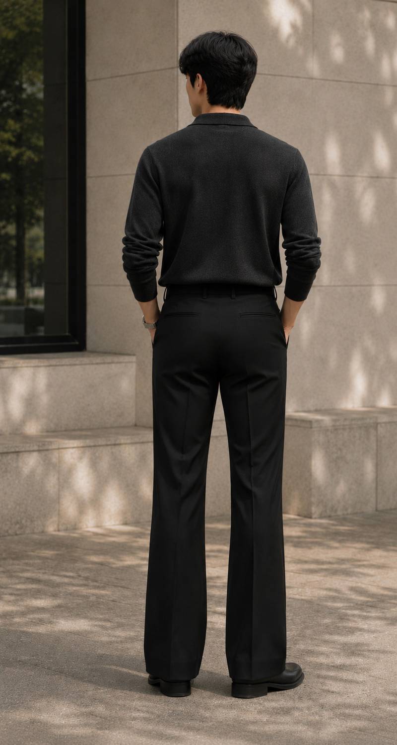 ShopVillaa Flared Black Trousers - Image 2