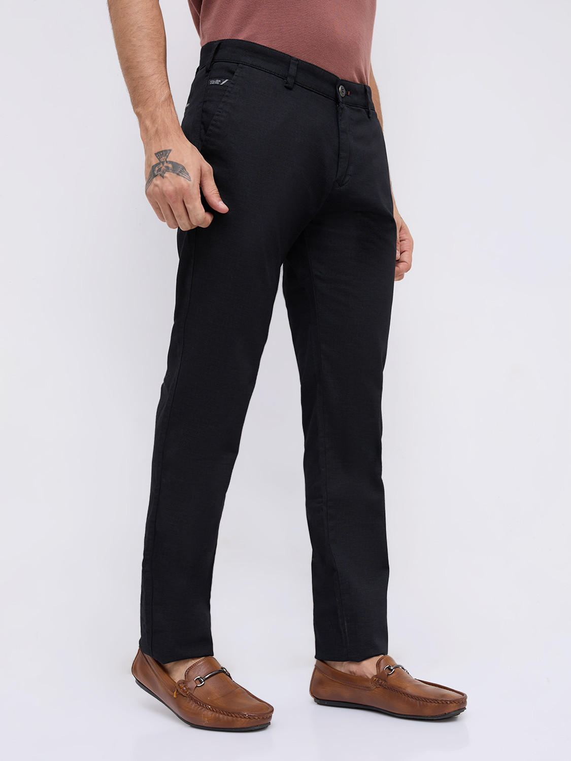 Image of KILLER Slim Fit Men Black Trousers