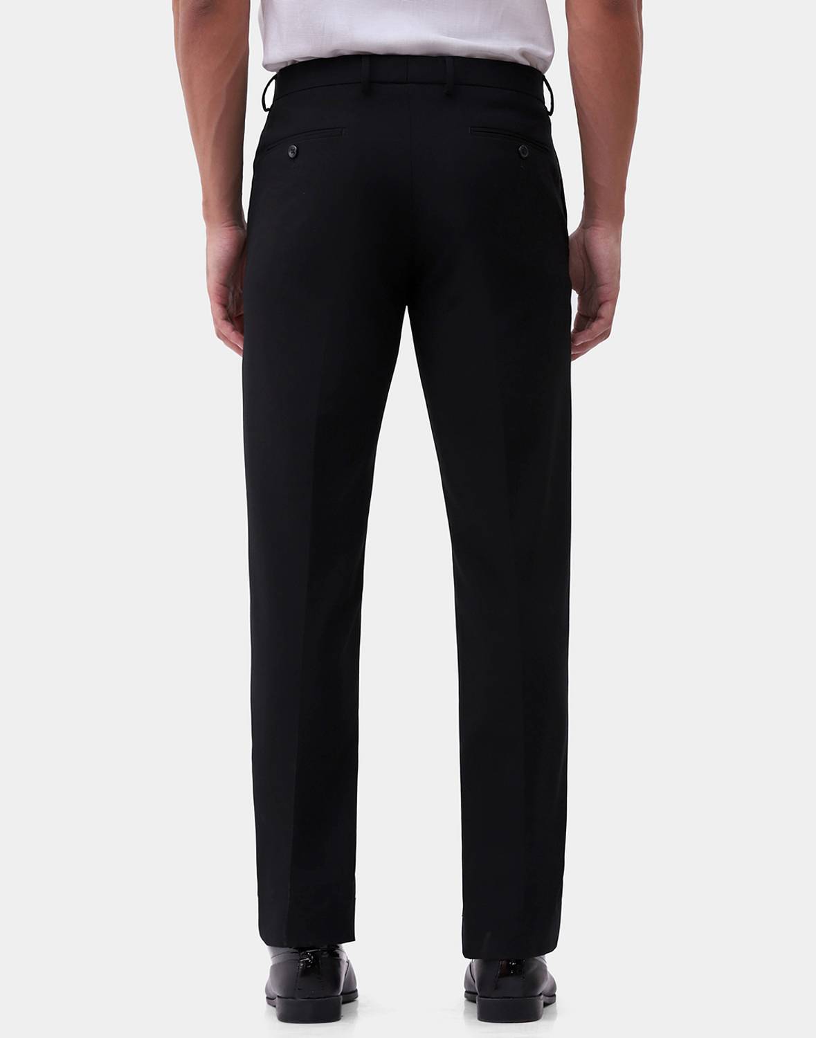 Blackberrys Men Slim Fit Black Polyester Trousers - Image 2