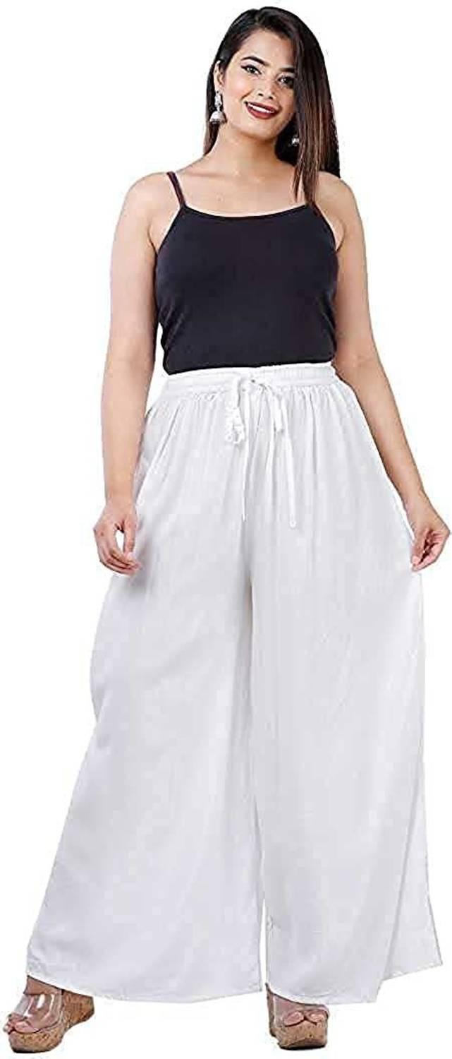 Atriyo Flared Women White Trousers