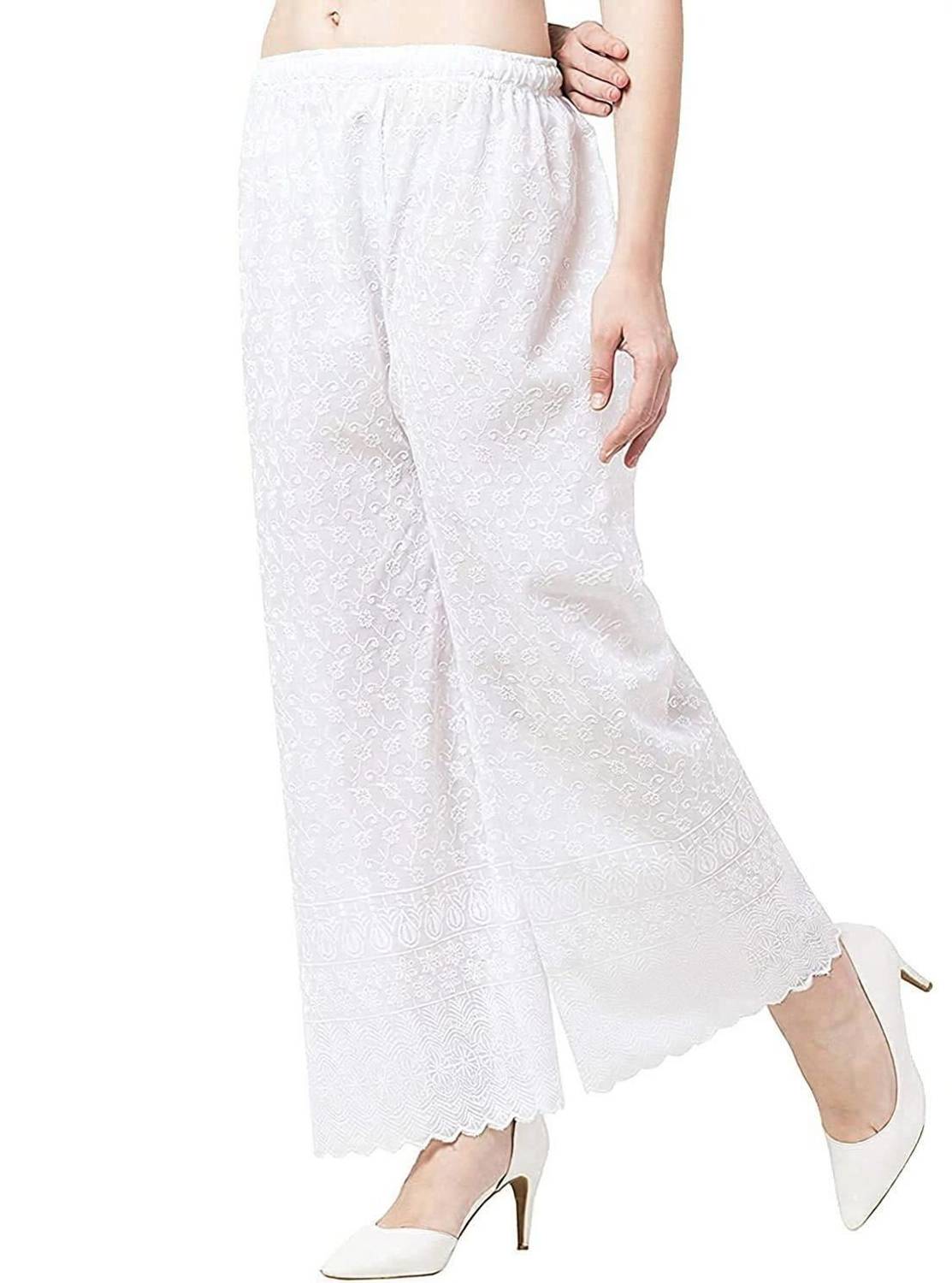 SriSaras Regular Fit Women White Trousers