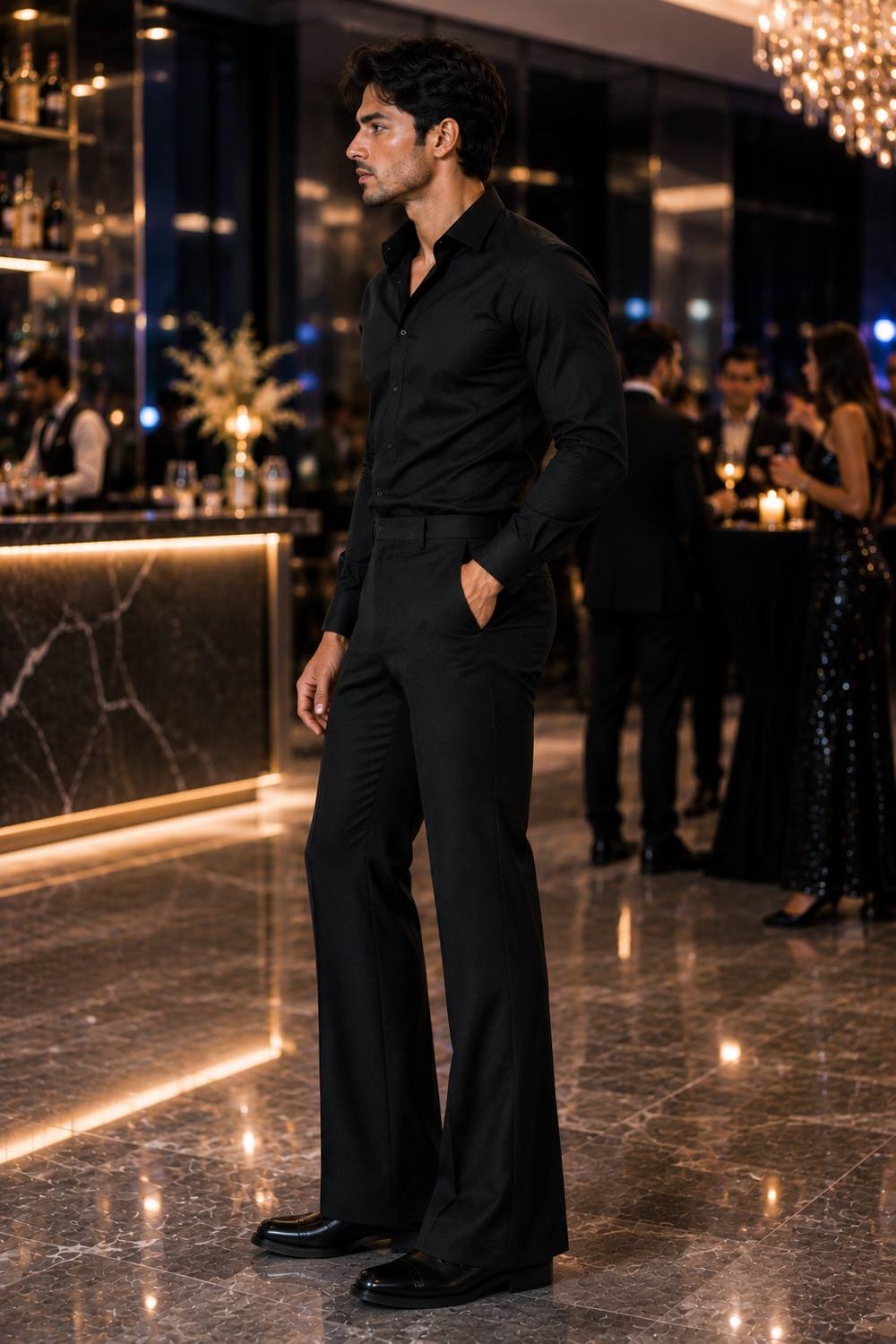 KDR Comfort Fit Black Trousers - Image 3