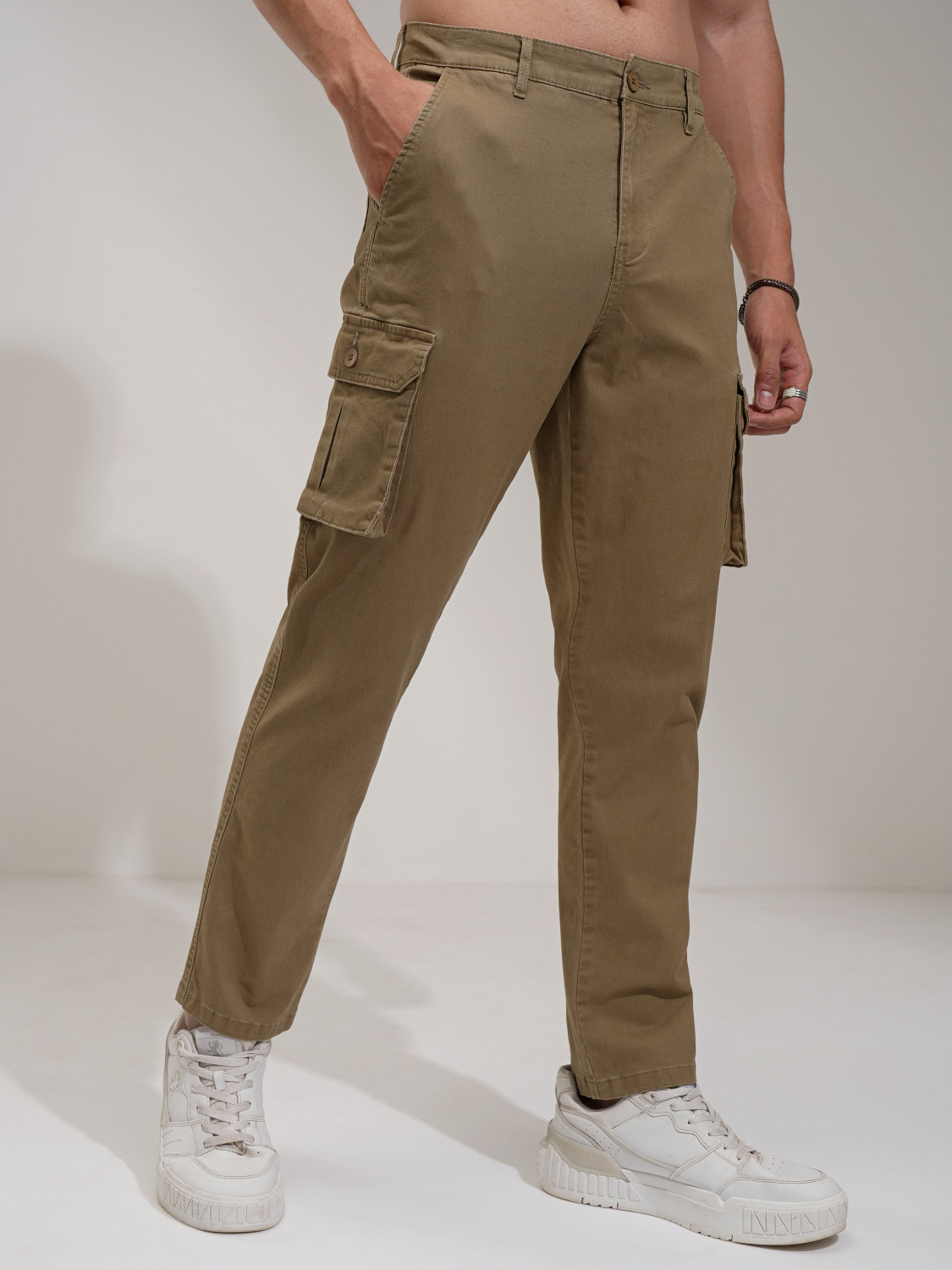 Image of HIGHLANDER Regular Fit Men Brown Trousers