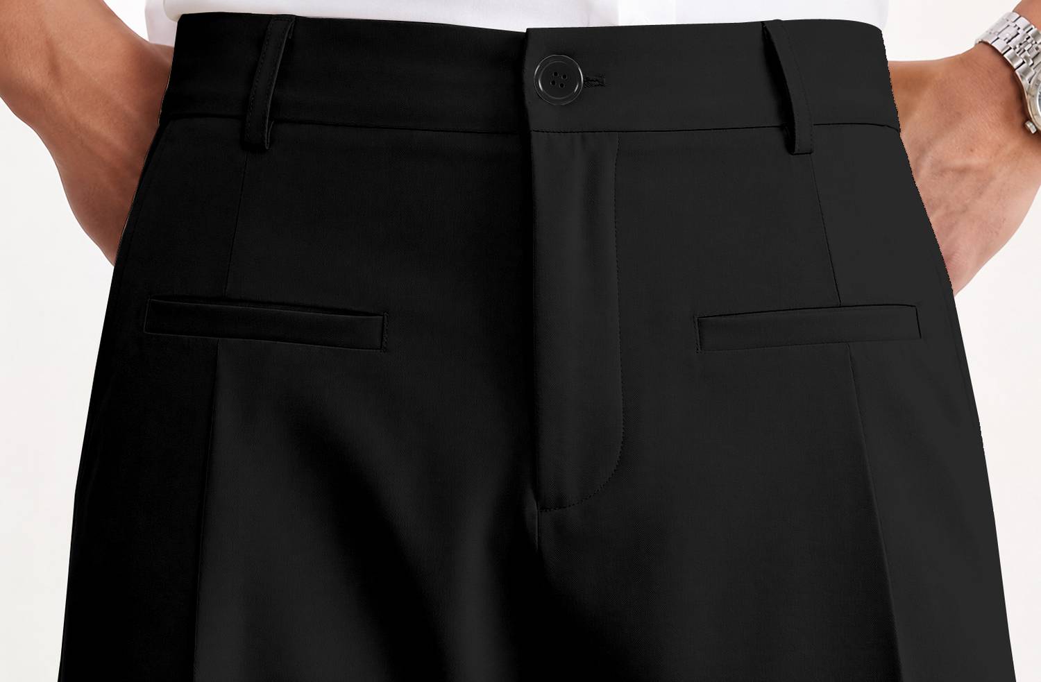 Klossy Loose Fit Men Black Trousers - Image 5