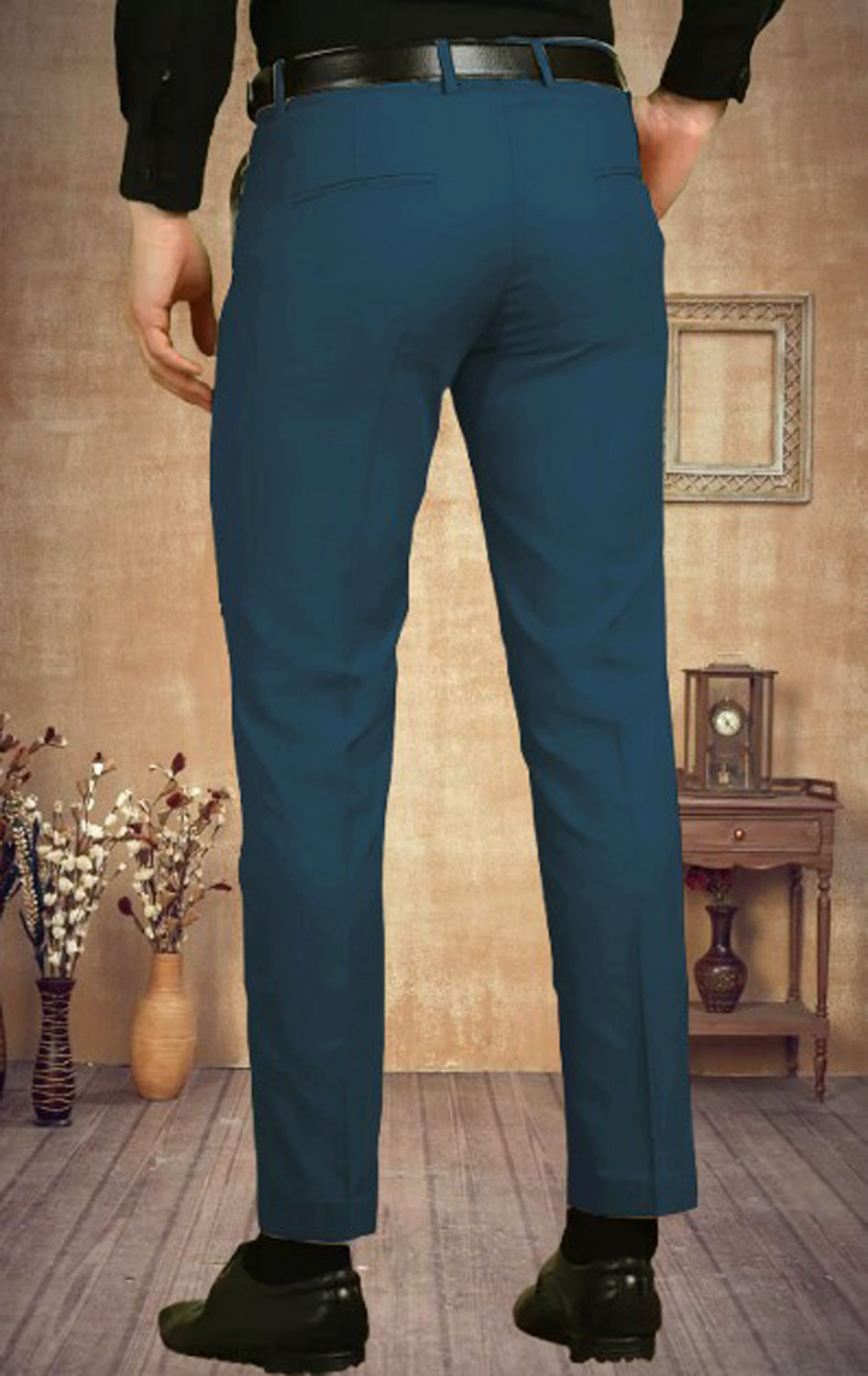 Image of AD & AV Regular Fit Men Blue Trousers