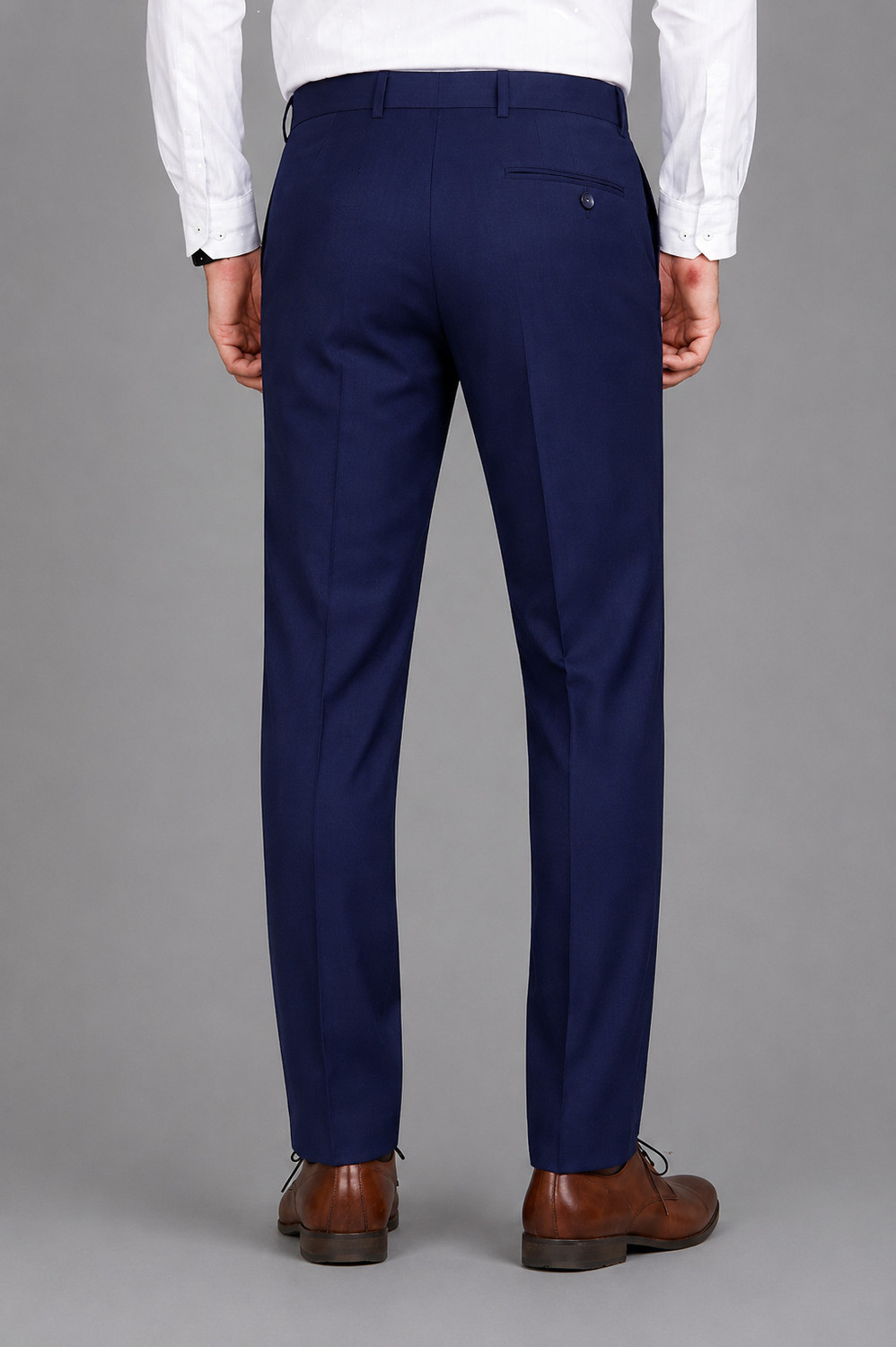 Image of YADGAR Regular Fit Men Dark Blue Trousers