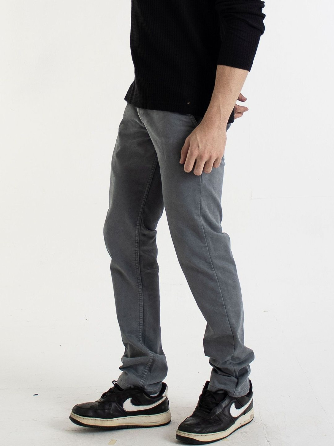 Image of Roadster Slim Fit Men Grey Trousers