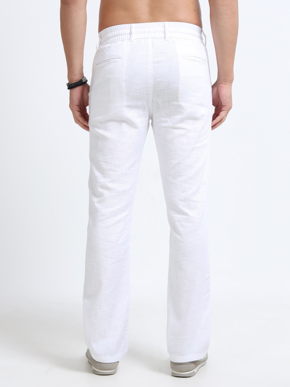 Image of VASTRAWEAR Straight Fit Men White Trousers