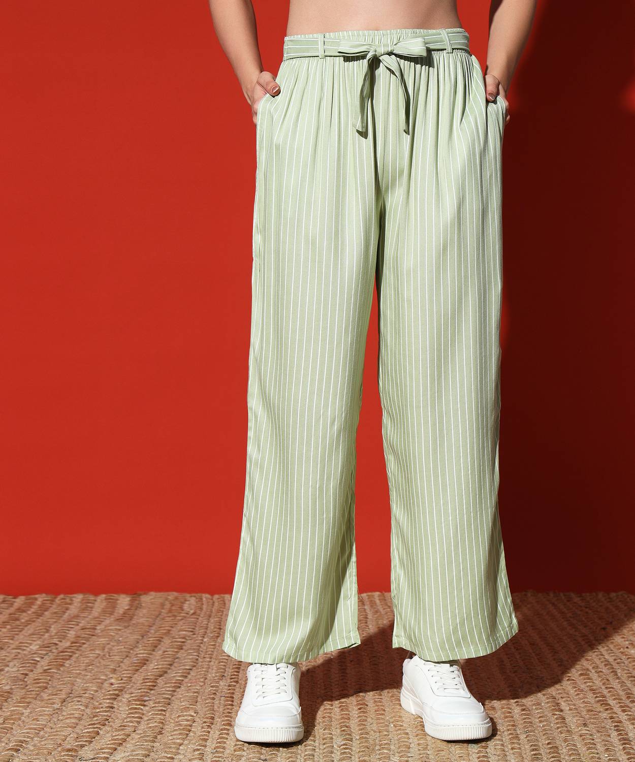 HERMISTON Regular Fit Women Light Green Trousers