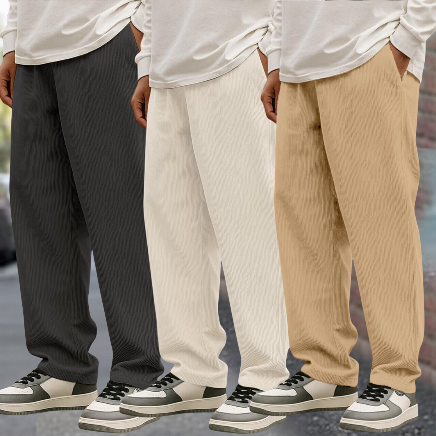 Image of METRONAUT Relaxed Men Multicolor Trousers
