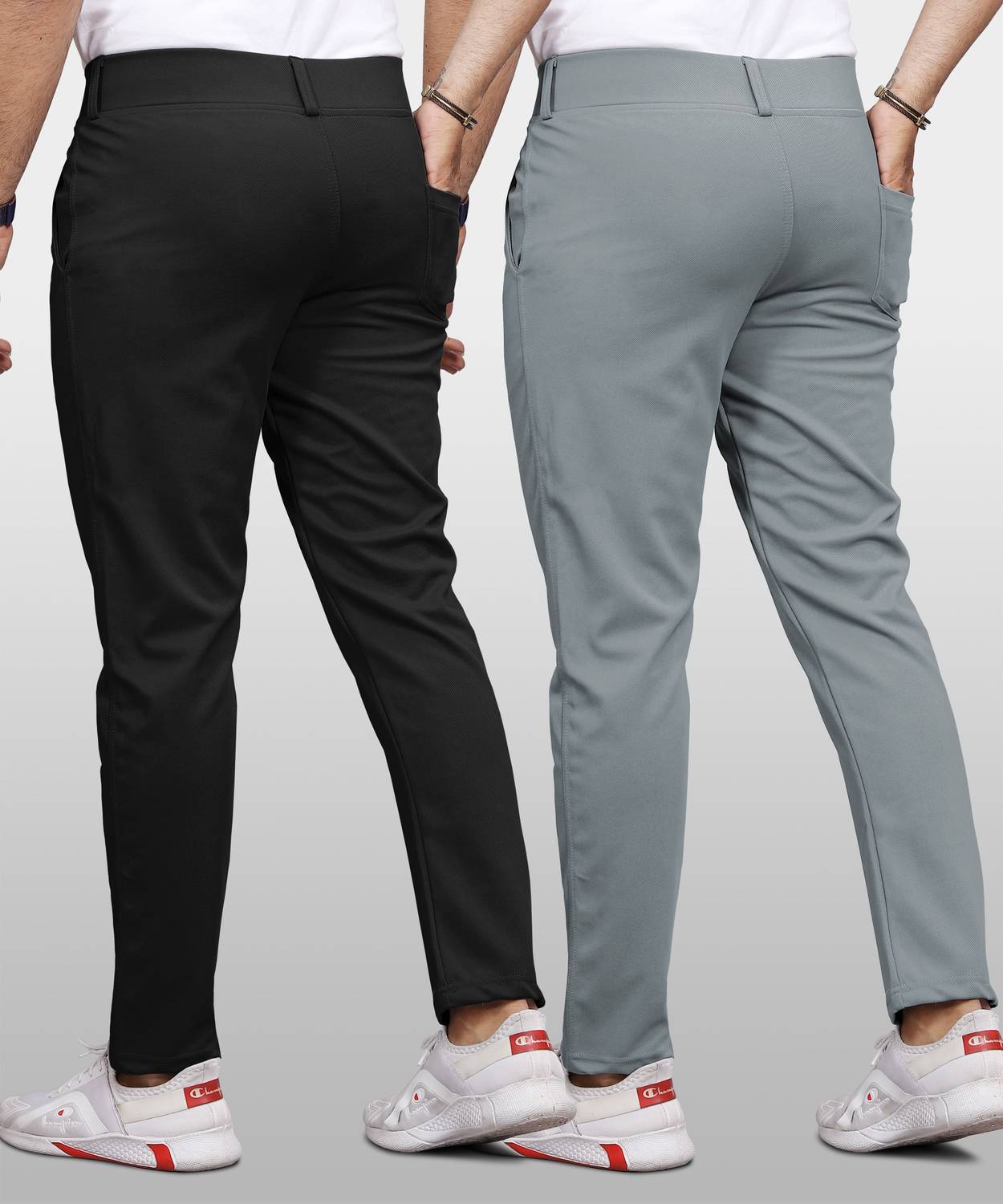 VeBNoR Regular Fit Men Black Trousers Pack of 2 - Image 2