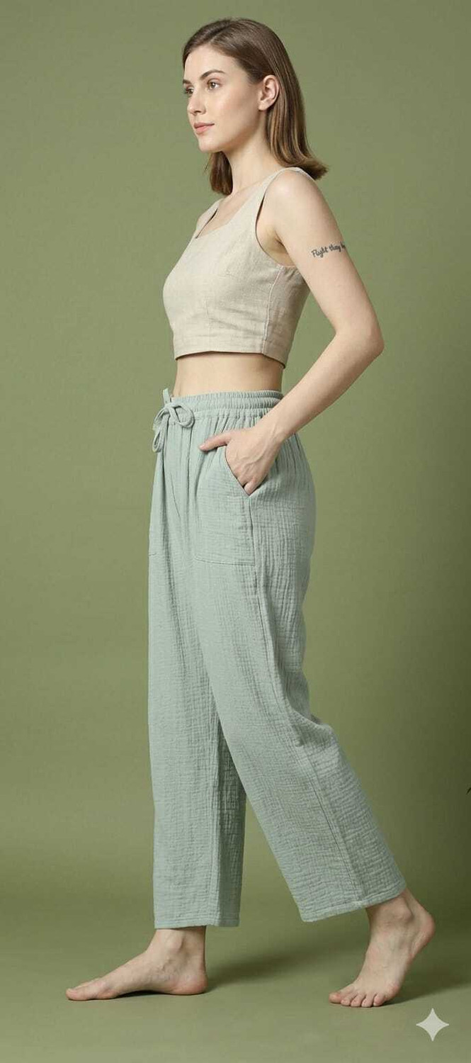 Image of Bedizen Self Design Women Light Green Track Pants