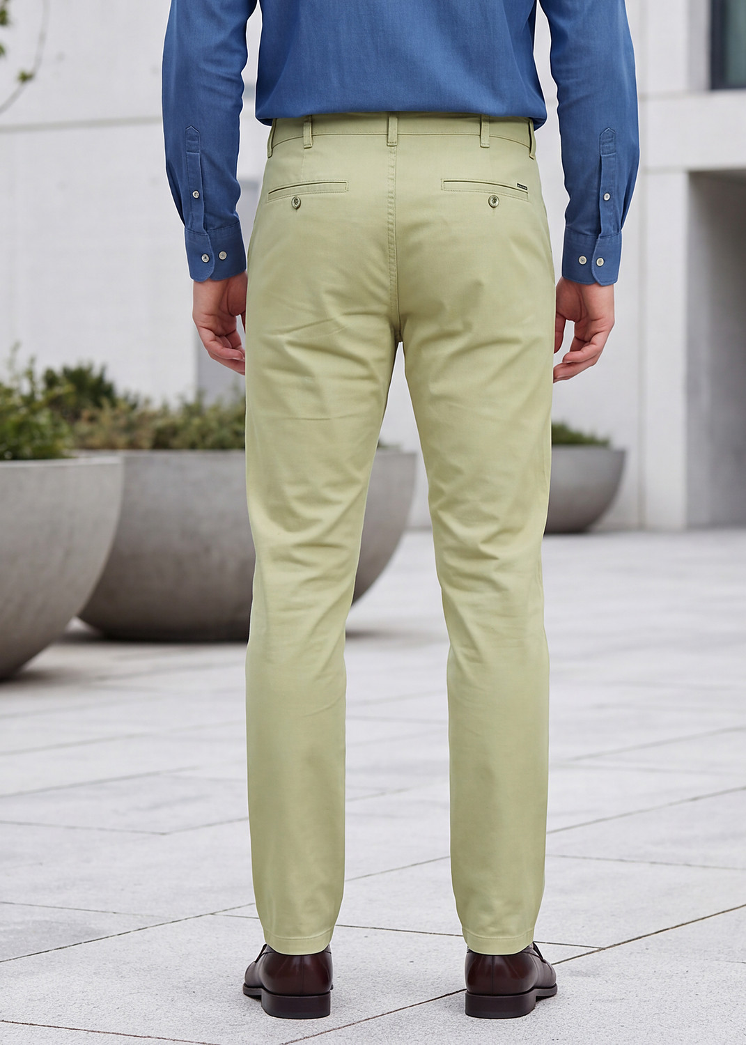 Image of KILLER Men Slim Fit Green Cotton Blend Trousers