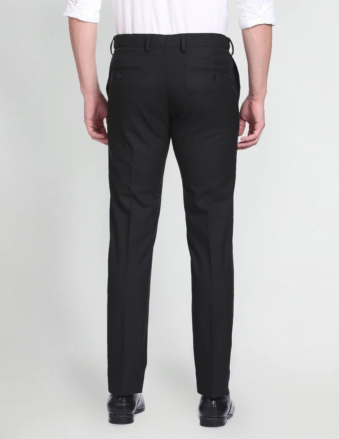 Image of METRONAUT Slim Fit Men Black Trousers