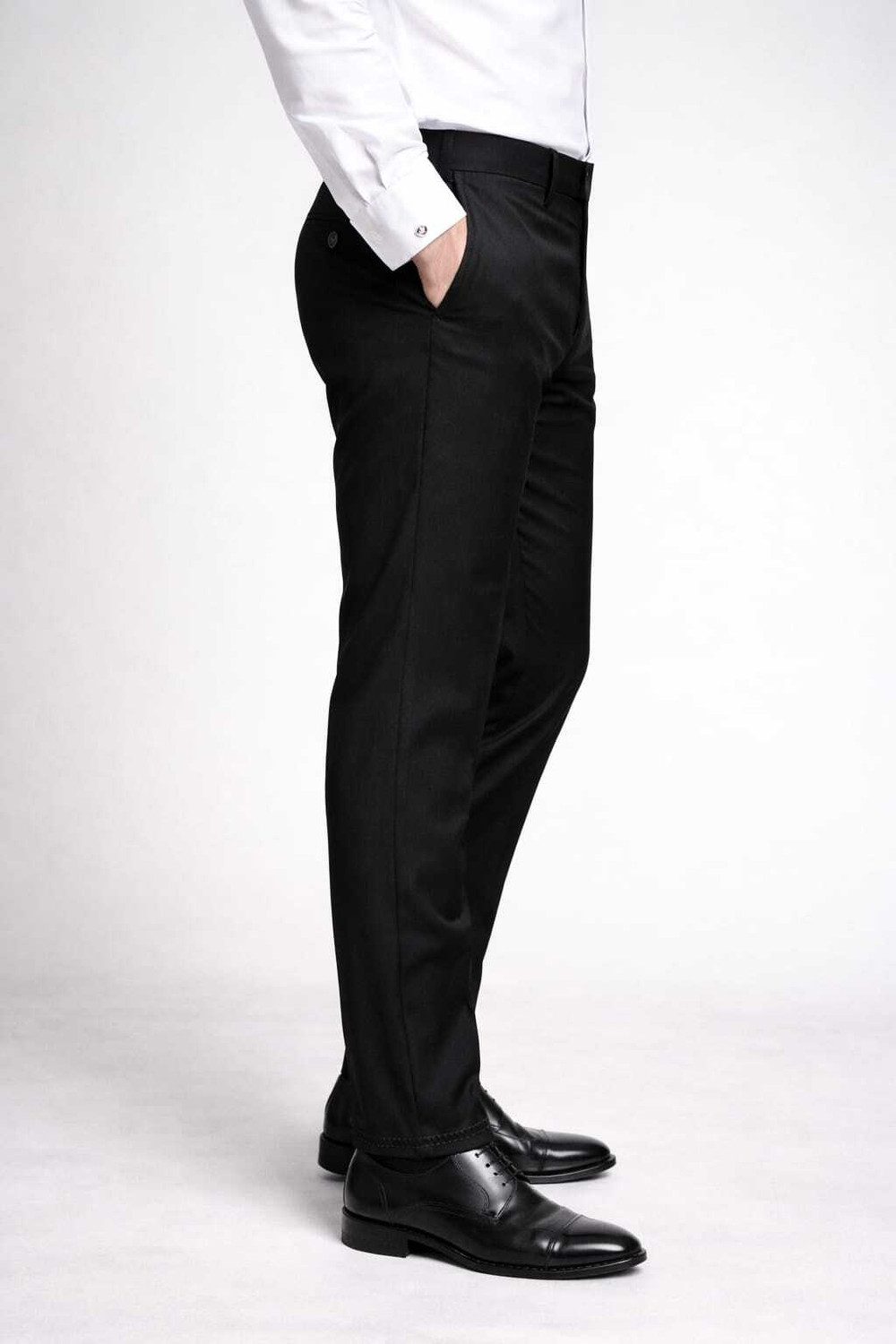 Image of Tashanbaaz Straight Fit Men Black Trousers