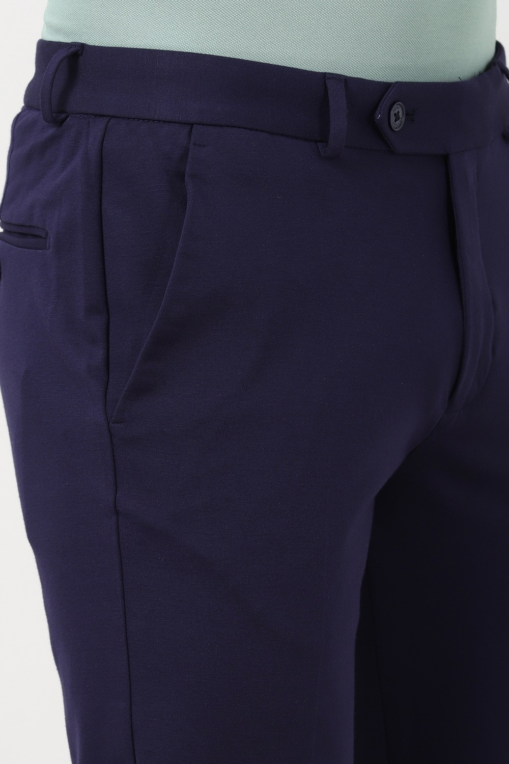 Image of PETER ENGLAND Slim Fit Men Dark Blue Trousers
