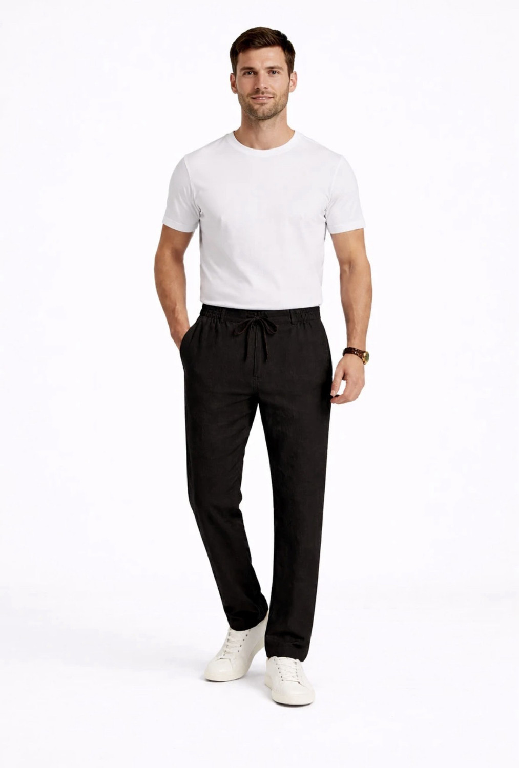 Image of Bellaciao Clothings Co Relaxed Men Black Trousers