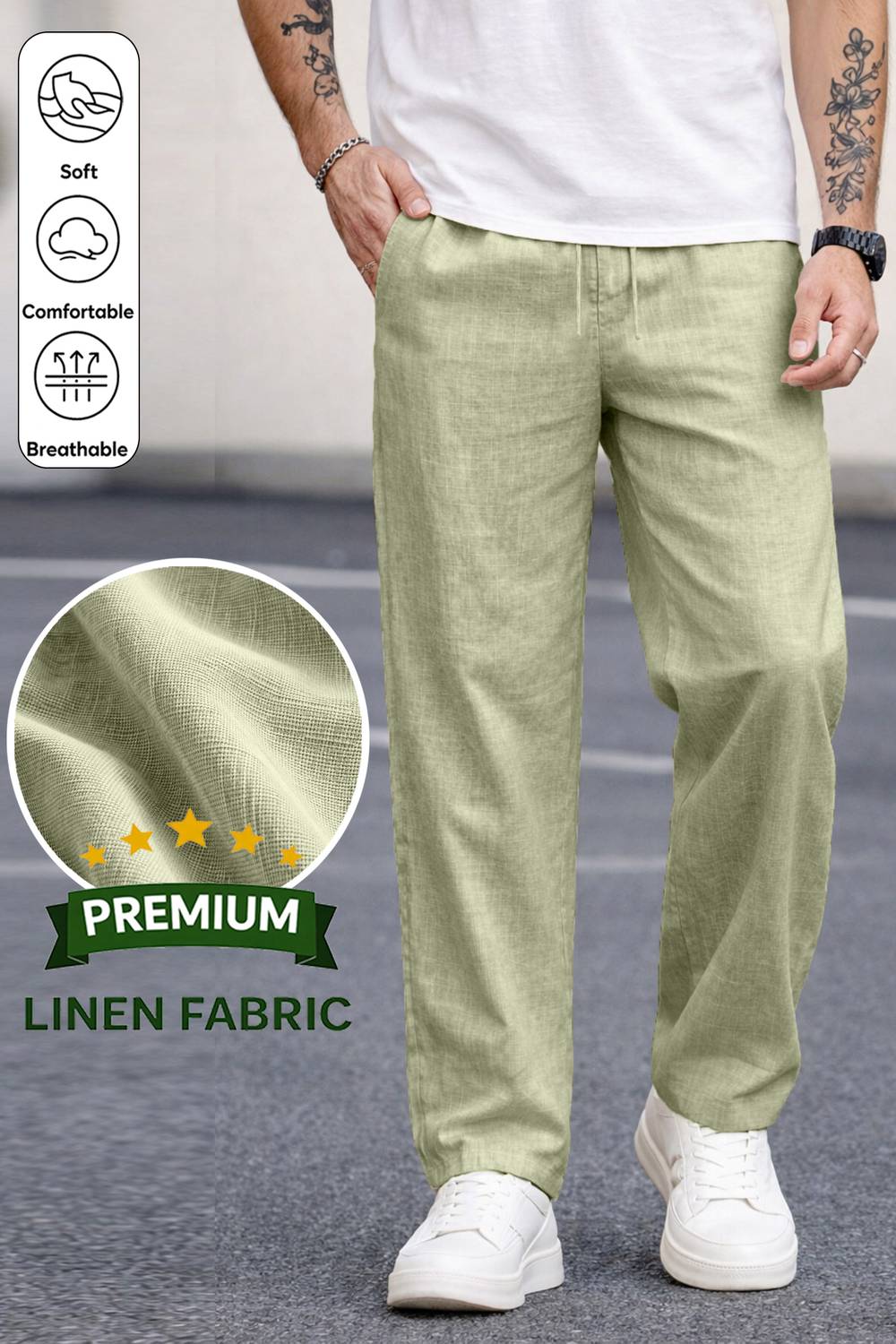 MOTREX Slim Fit Men Light Green Trousers