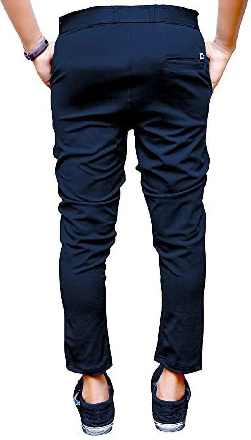 Image of COMBRAIDED Regular Fit Men Black Trousers