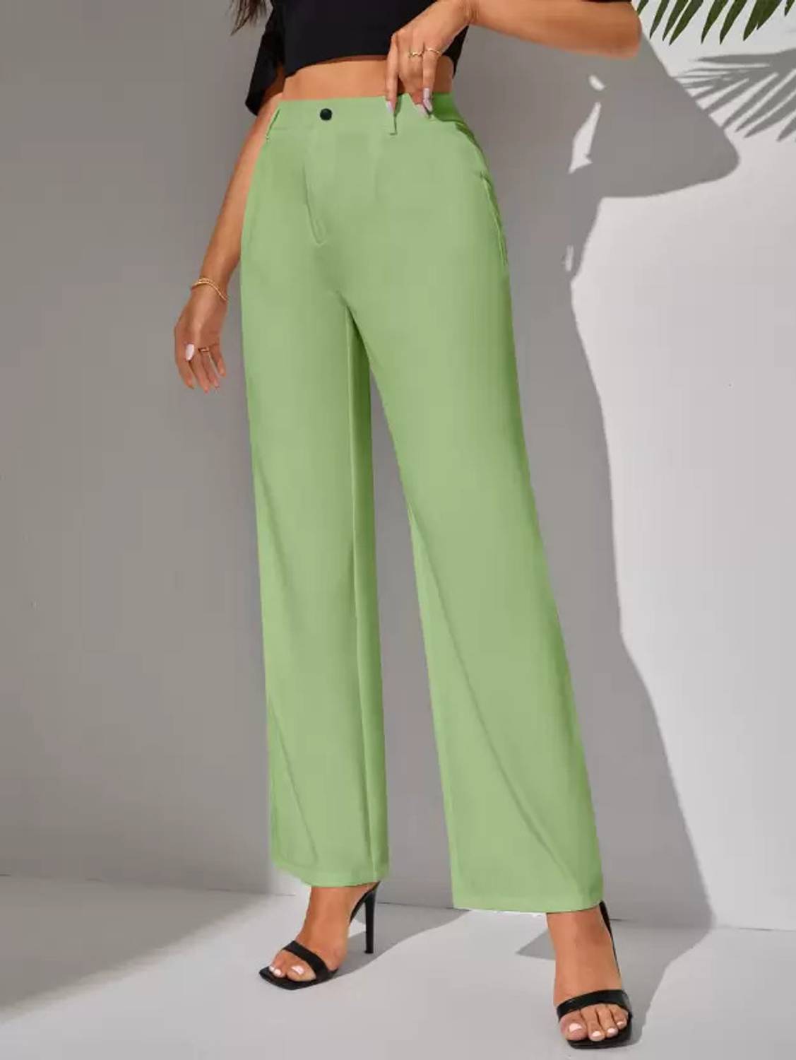 KAJARU Regular Fit Women Green Trousers