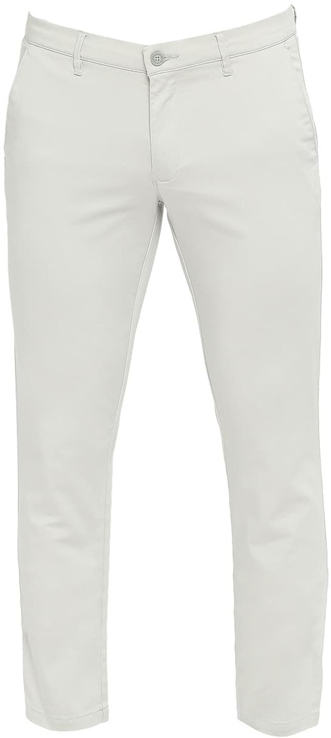 Image of BASICS Men Tapered Grey Cotton Blend Trousers