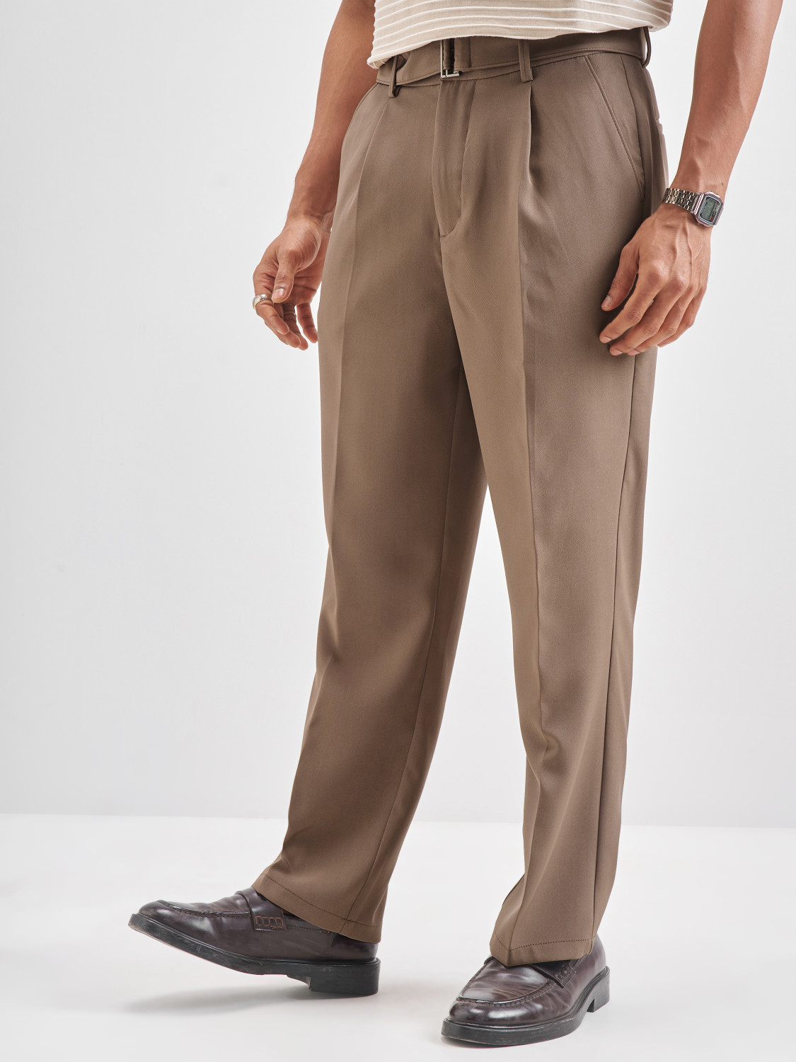 Image of HIGHLANDER Relaxed Men Brown Trousers