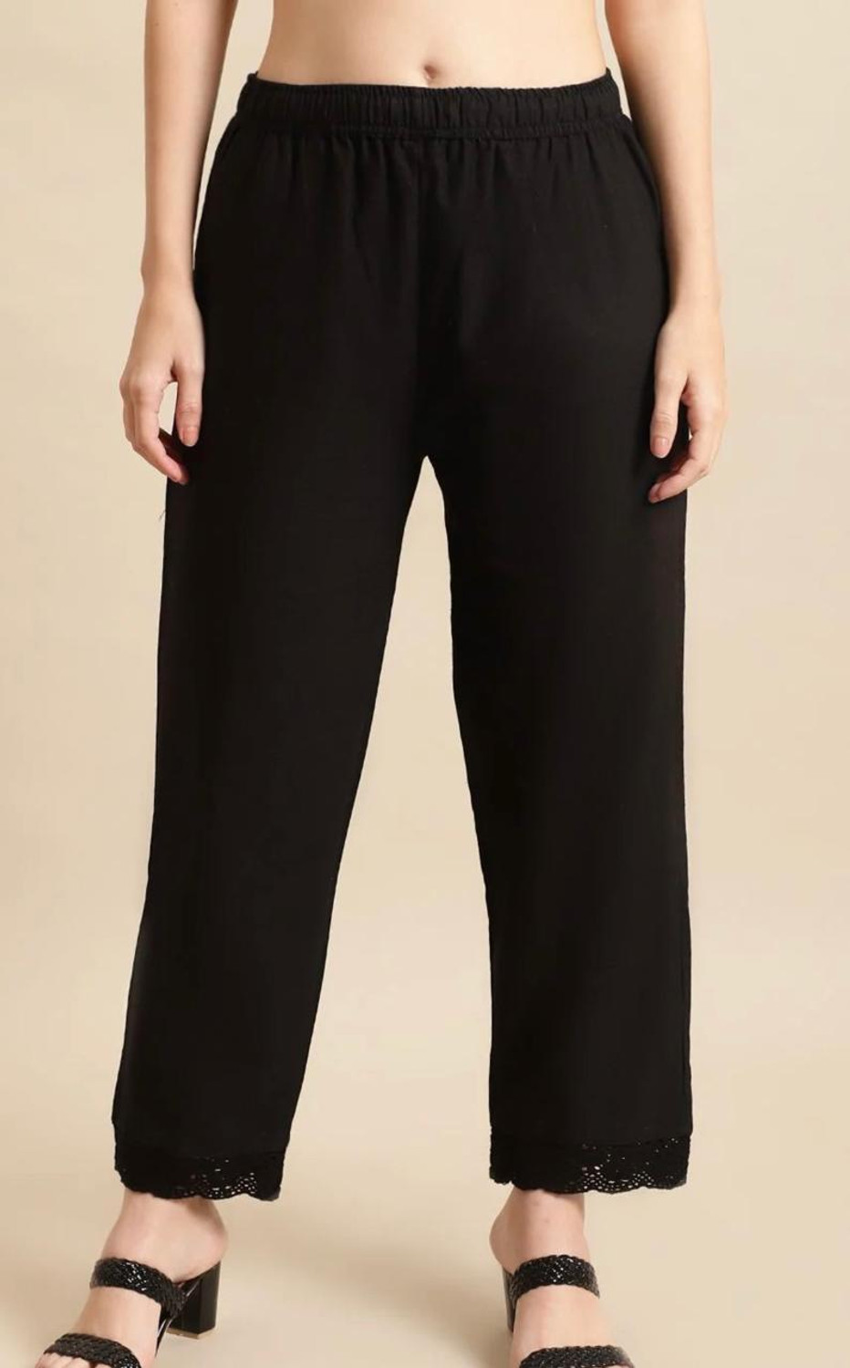 Image of Amira's Relaxed Women Black Trousers