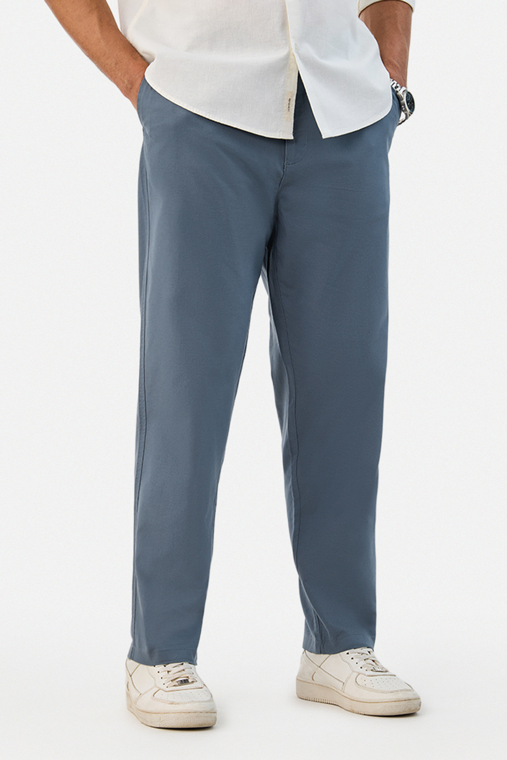 Image of Snitch Loose Fit Men Blue Trousers