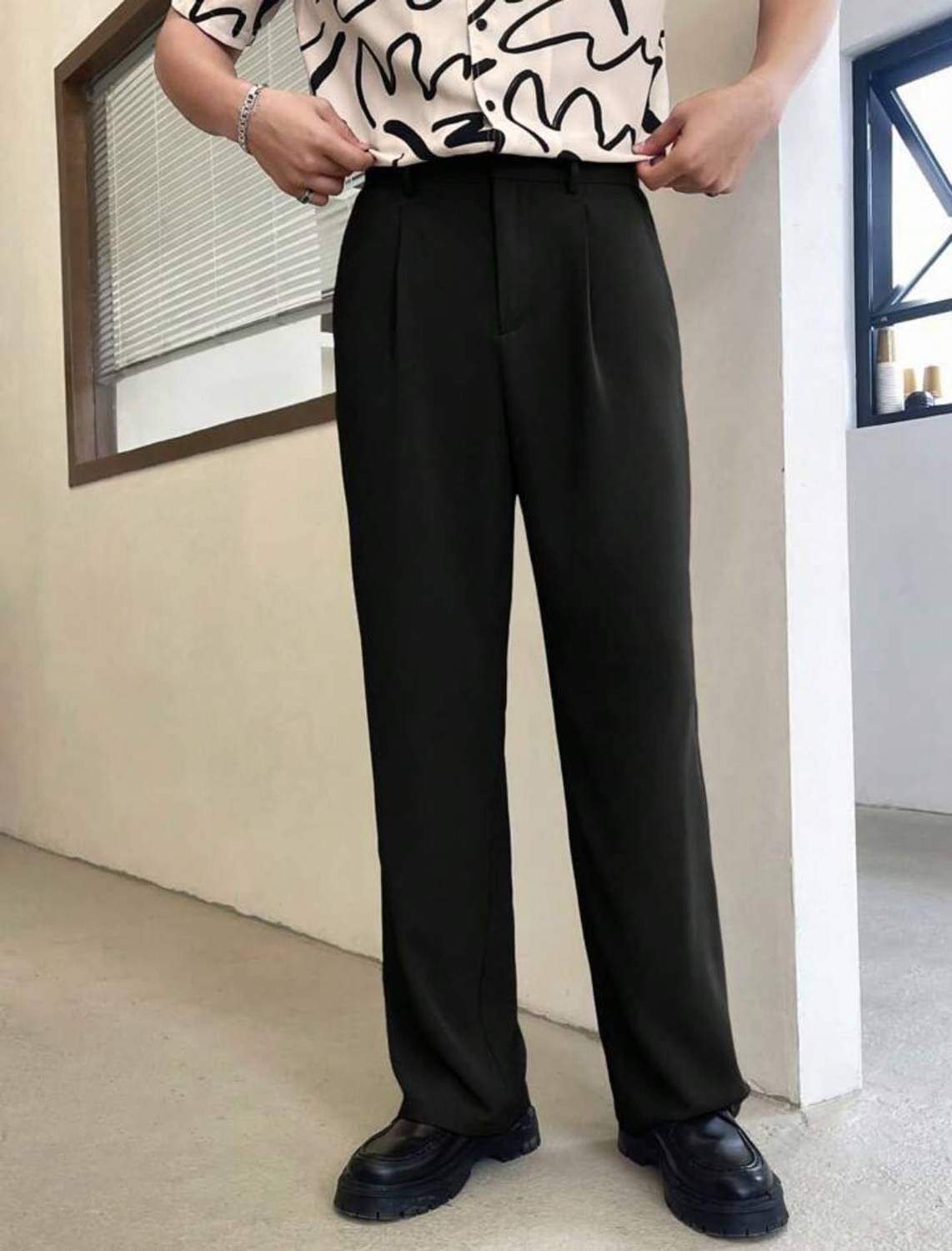 NEXT ONE Straight Fit Black Trousers