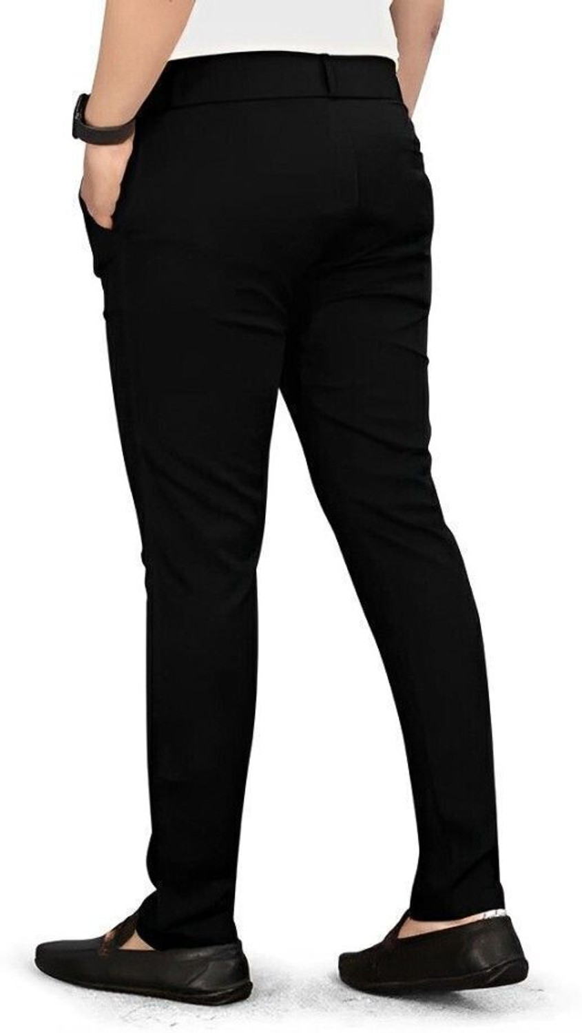 Image of SOUNDRYAFABRIC Regular Fit Men Black Trousers