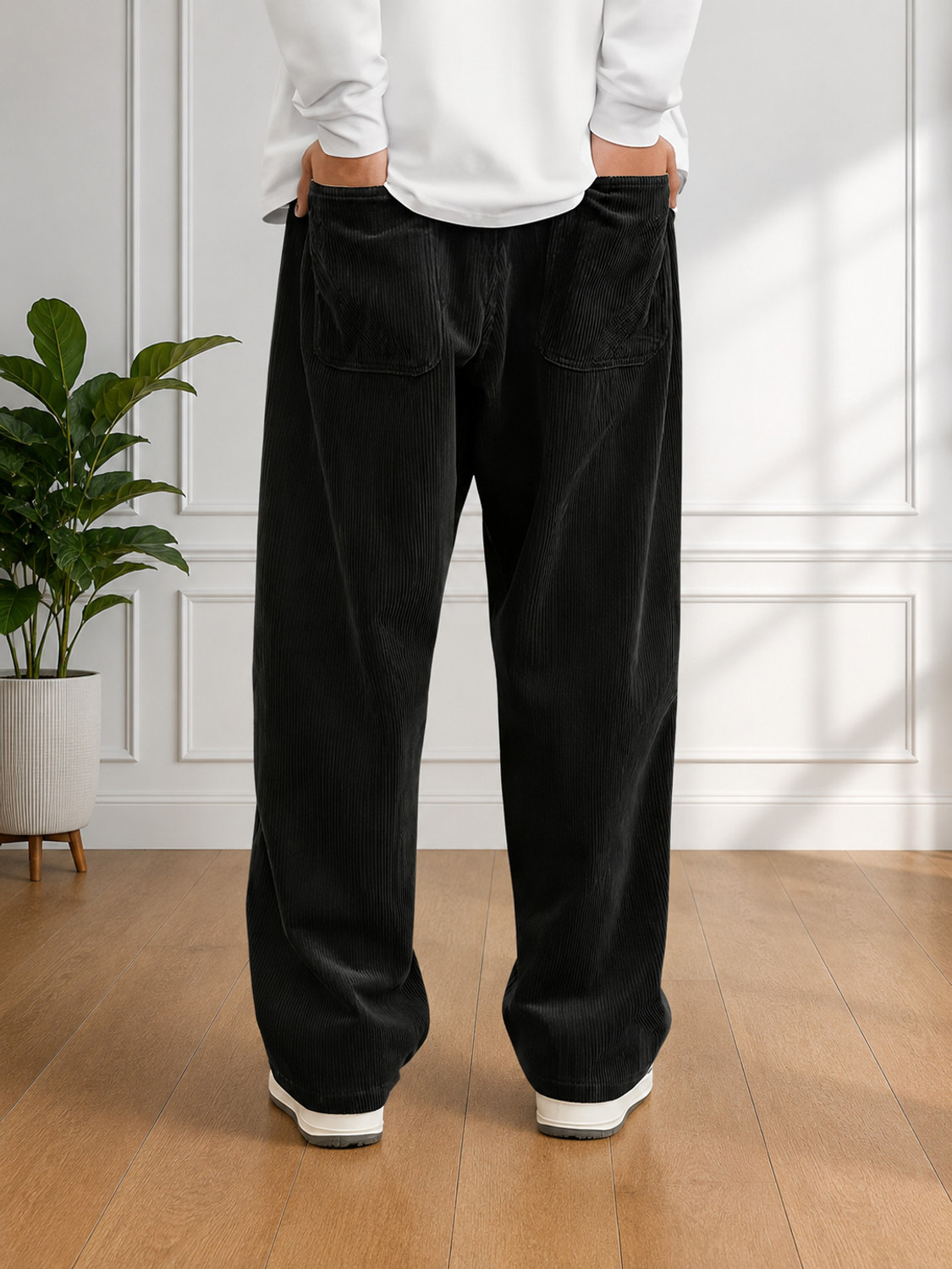Image of JexPuti Loose Fit Men Black Trousers