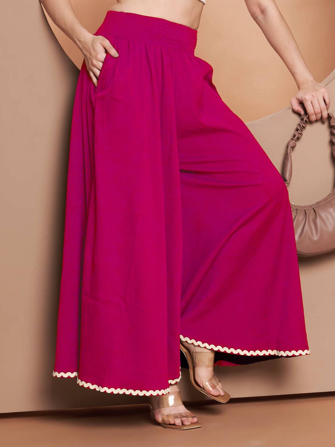 ZWERLON Relaxed Women Pink Trousers