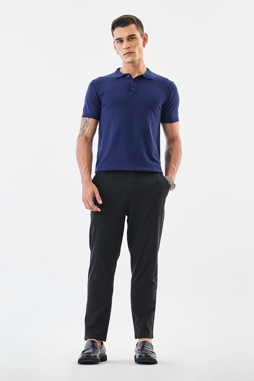 Image of Snitch Relaxed Men Black Trousers