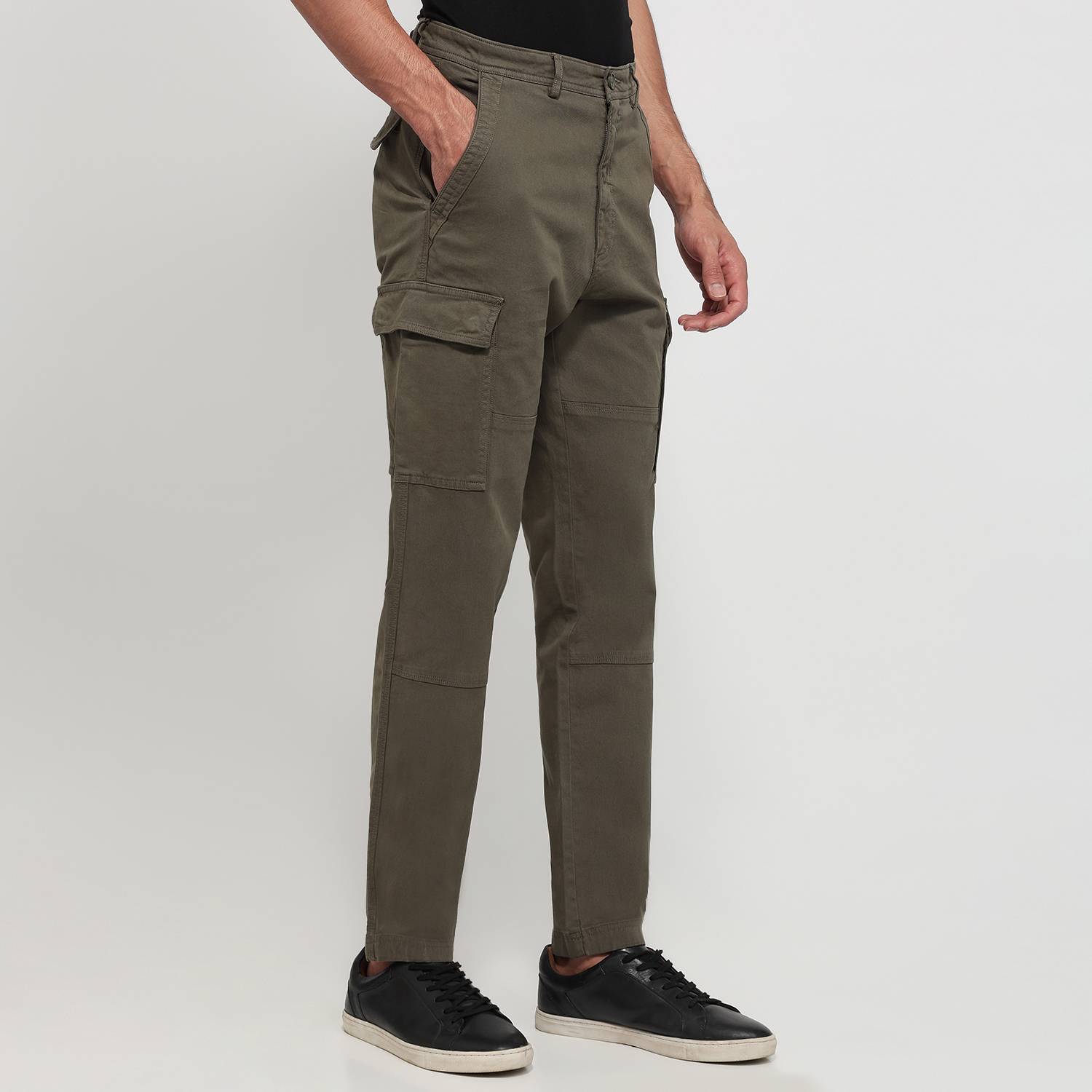 COLORPLUS Regular Fit Men Green Trousers - Image 3