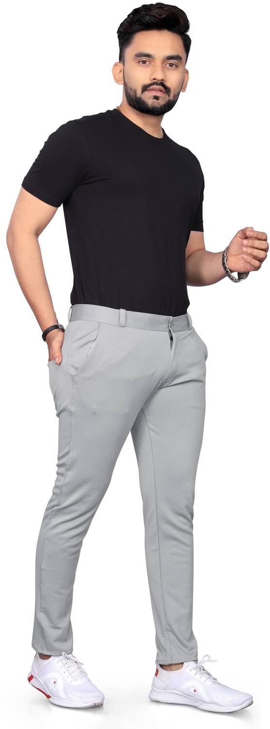 ALVIN ENTERPRISE Slim Fit Men Grey Trousers