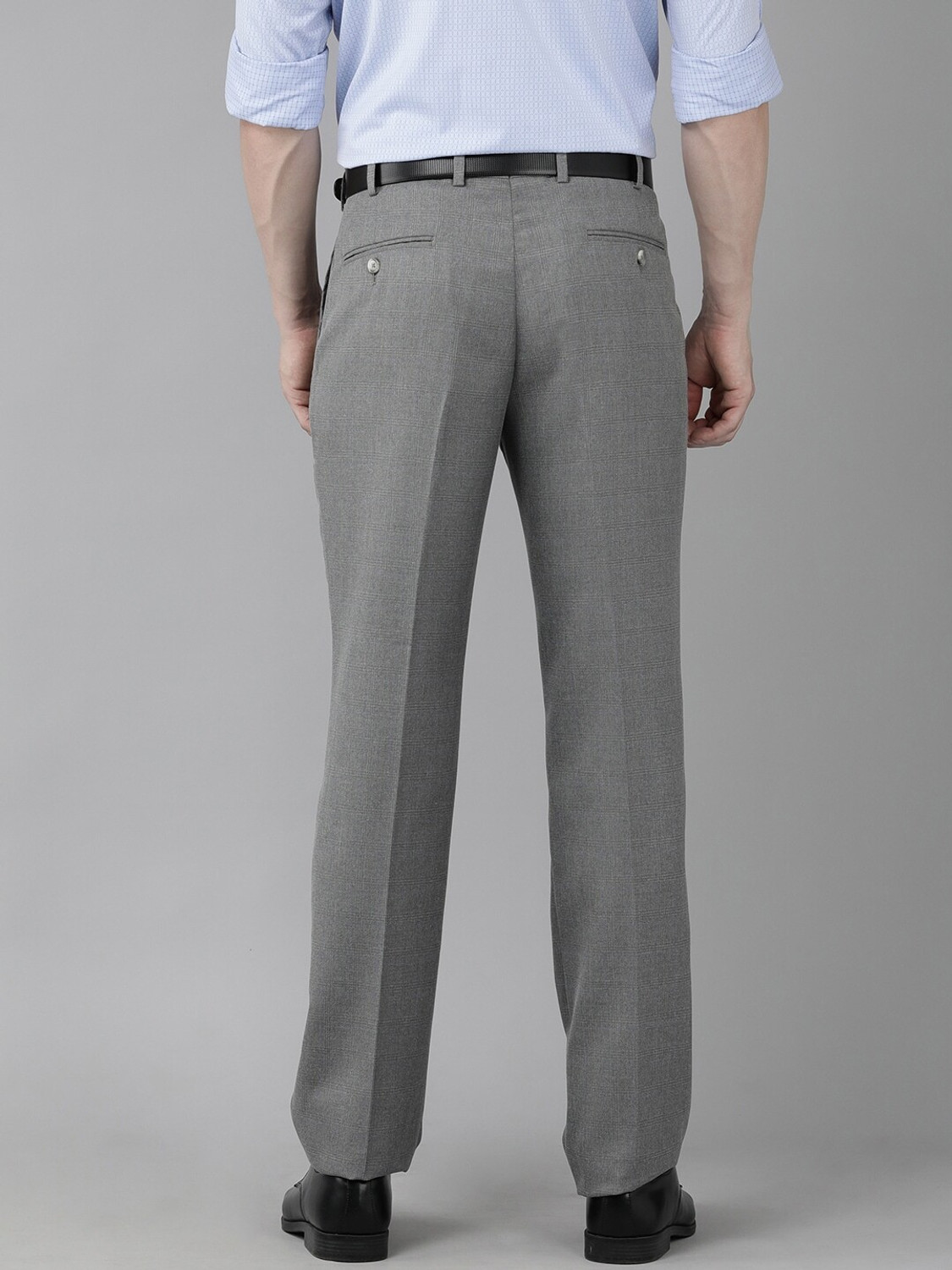 Image of PARK AVENUE Regular Fit Men Grey Trousers