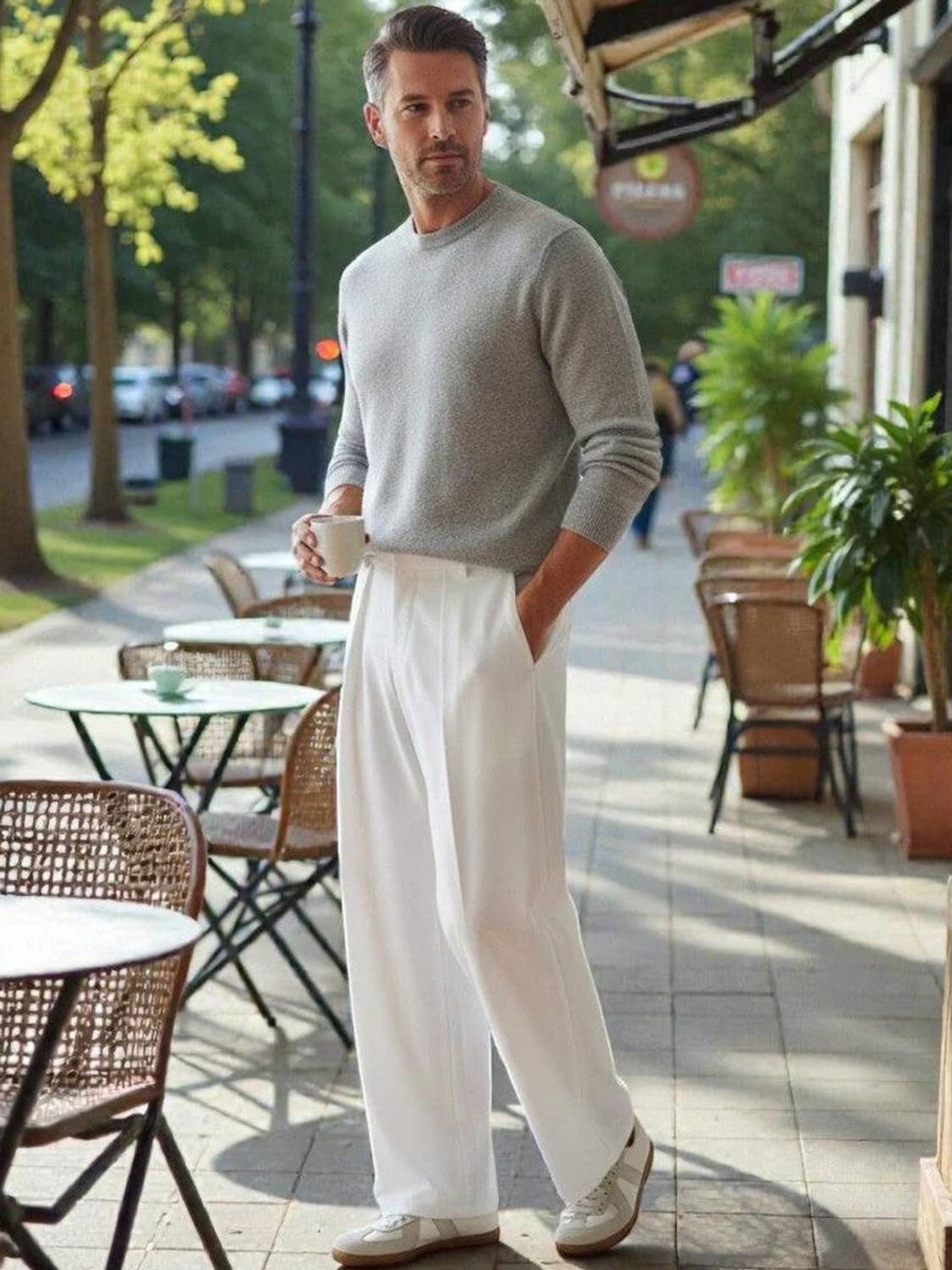 KOTTY Relaxed Men White Trousers - Image 2