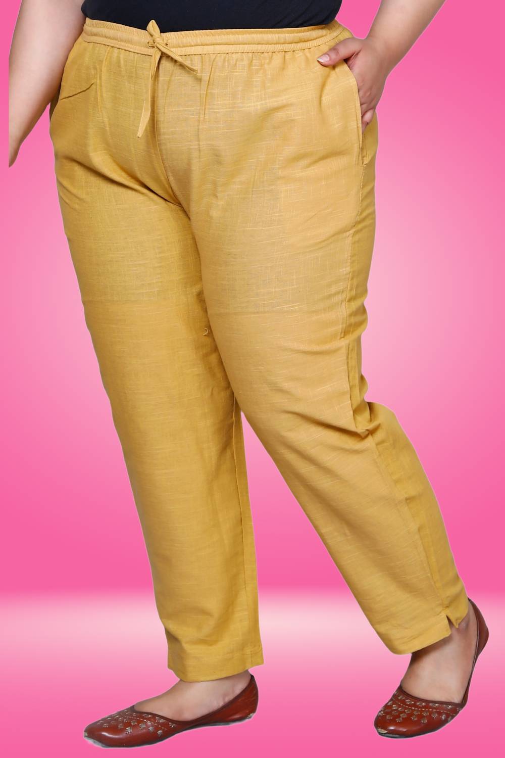AAVONI Regular Fit Women Beige Trousers